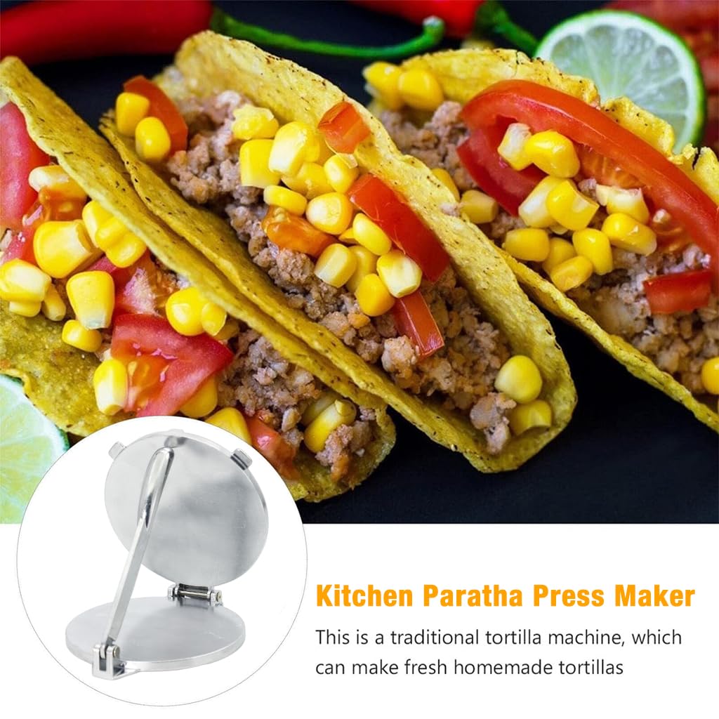 HASTHIP Kitchen Paratha Press Maker 6.3 inches Diameter Aluminum Alloy Puri Press Maker Perfect Round Shape Dough Press Maker for Roti, Thepla, Parotta, Paratha, Poori HASTHIP Kitchen Paratha Press Maker 6.3 inches Diameter Aluminum Alloy Puri Press Maker Perfect Round Shape Dough Press Maker for Roti, Thepla, Parotta, Paratha, Poori